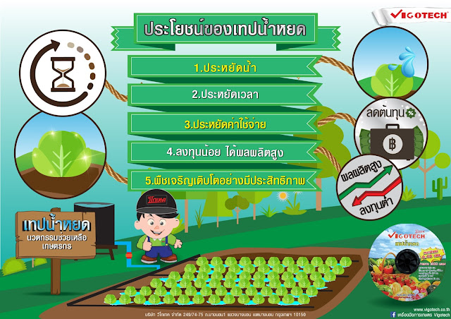 เทปน้ำหยด 1,000เมตร วีโกเทค ราคาถูก